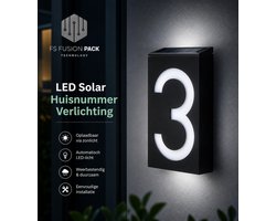 FS Fusion Pack LED Solar Huisnummer Verlichting - Decoratieve Tuin- en Gevelverlichting Huisnummer bord