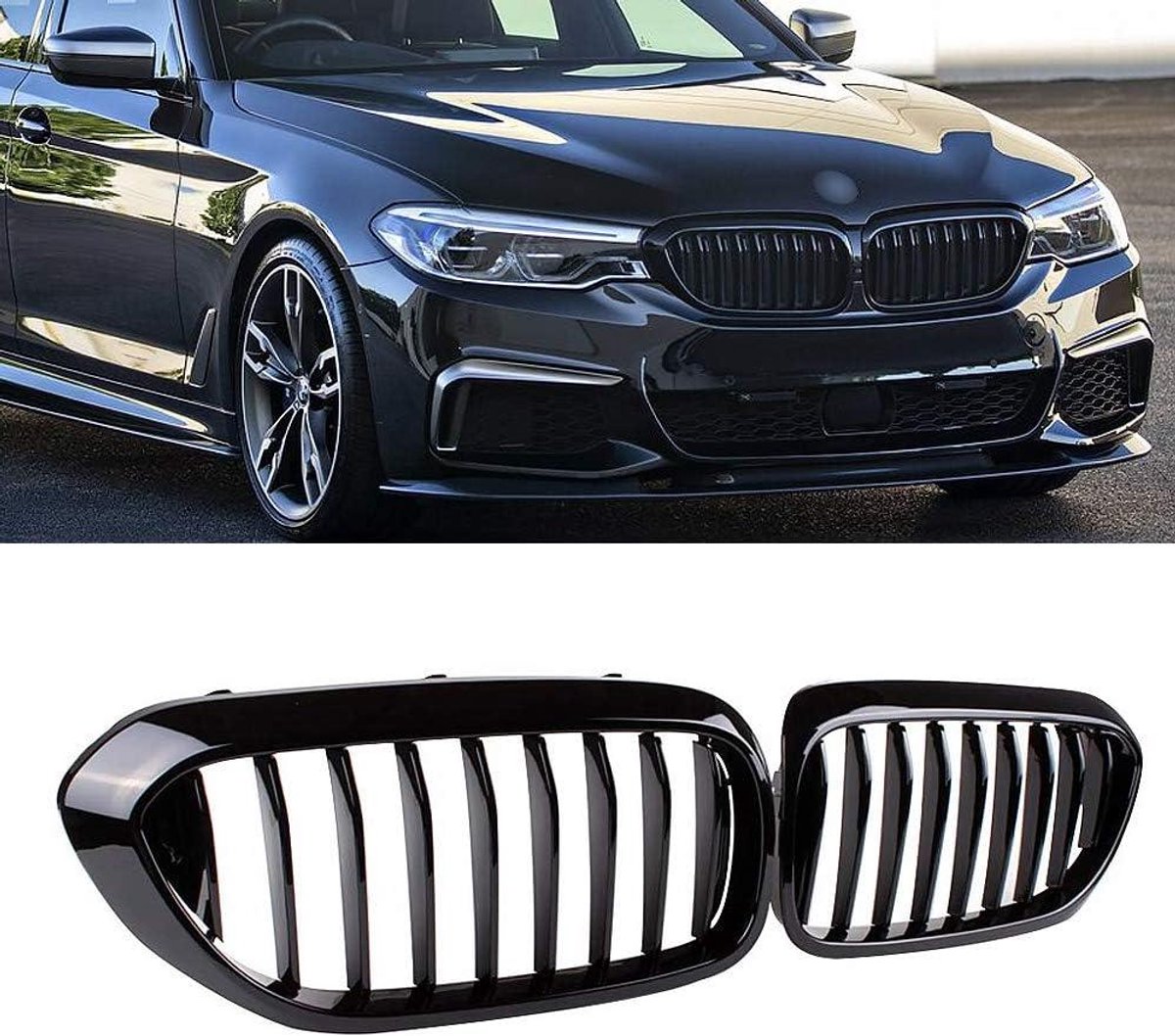 Nierrooster Set - Grille Set Auto - Auto Styling - Enkele Lamel Design - 2 Stuks - Glanzend Zwart