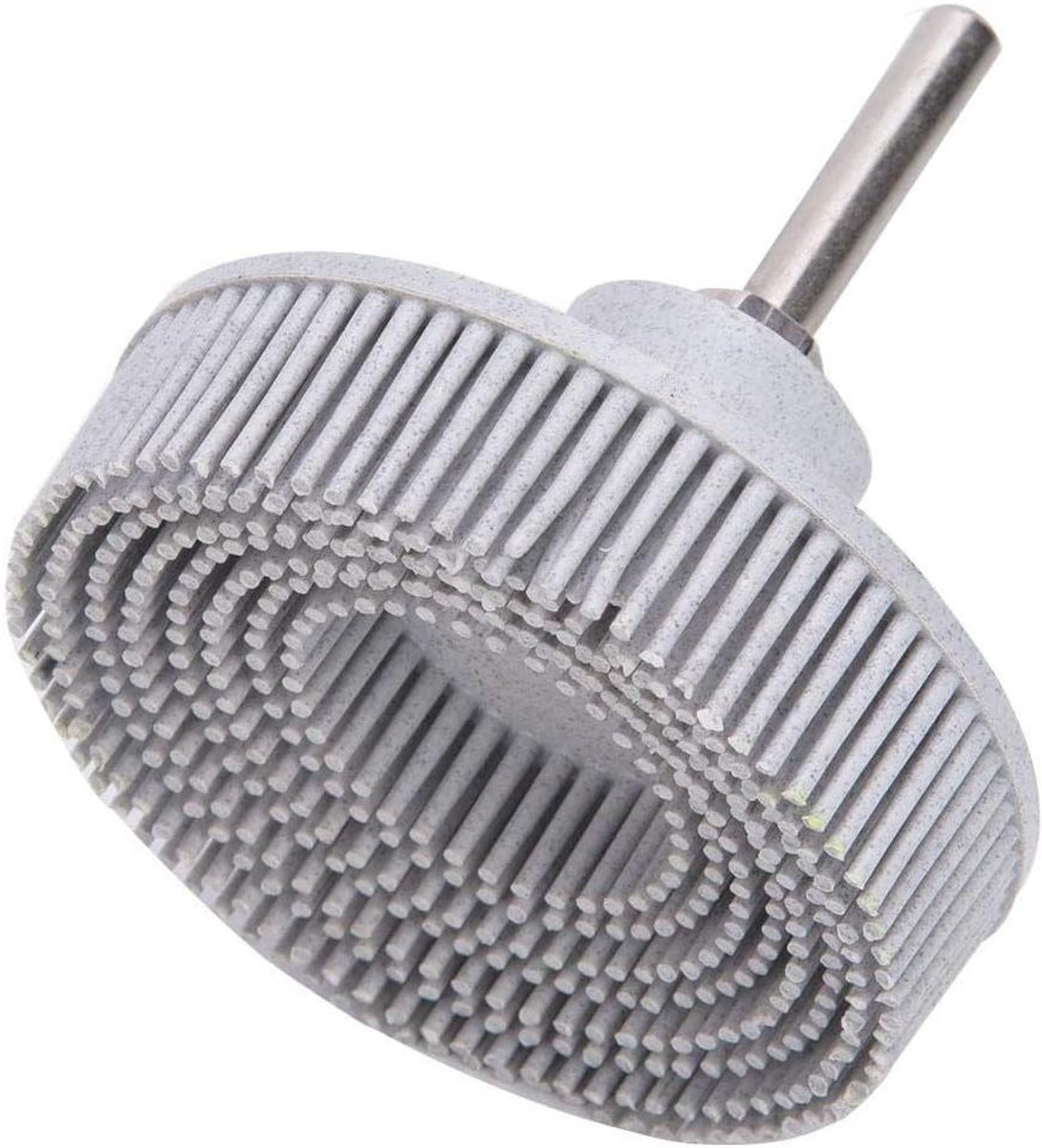 Borstelschijf Slijpschijf - Ontbramen Polijsten - Metaal Bewerken - Flexibel Rubber Materiaal - 75 mm - Wit