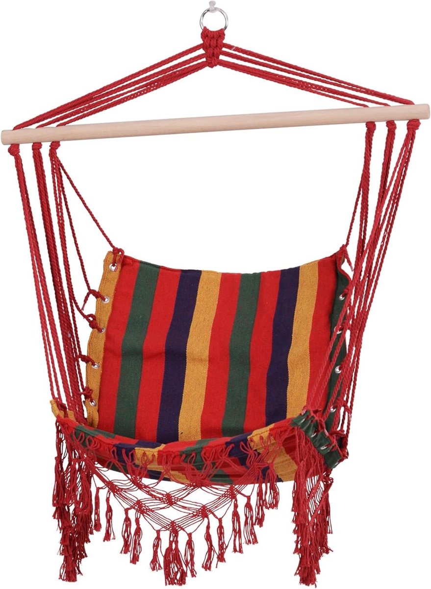Hangstoel - Hangschommel Stoel - Ontspannen Buiten - Gestoffeerd Katoenmix - 100 x 60 cm - Veelkleurig
