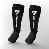 Protège-tibias FIGHTSENSE – Protège-tibias Instep – NOIR/BLANC – Pour le Kickboxing et le MMA