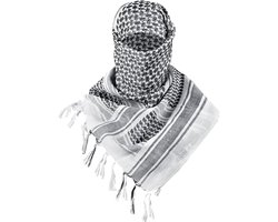 Arabische Shemagh Sjaal – Keffiyeh / Kafiya – Arafat PLO Stijl – Woestijn Sjaal – Unisex - Zwart/Wit