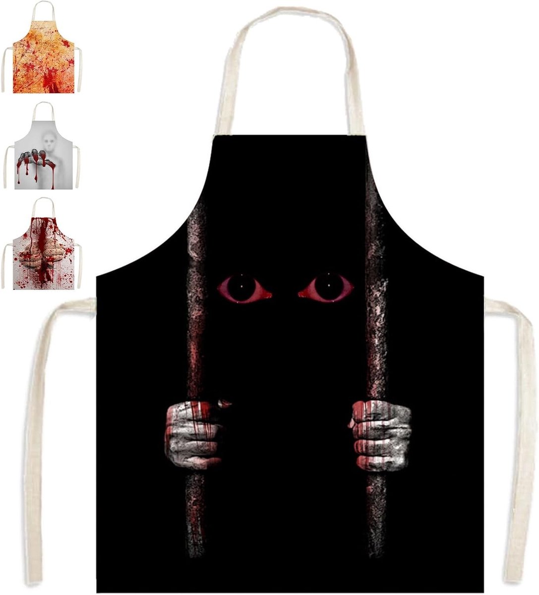 Scary Bloody Butcher Schort voor Volwassenen, 65x75cm, Verstelbaar, Waterdicht, Perfect voor Halloween en Cosplay Accessoires