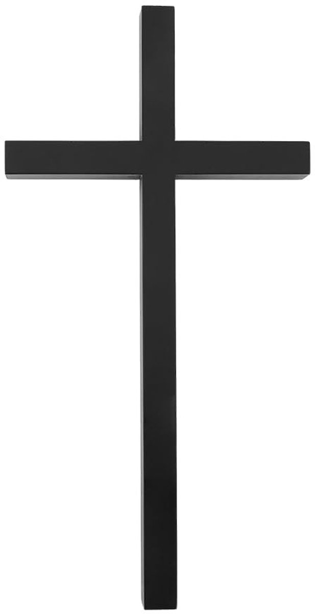 Allecto - Houten kruisdecoratie - Religieus kruis - Sierlijke wanddecoratie - Zwart - Wandkruis hout - Geschikt voor Kerstmis en Pasen