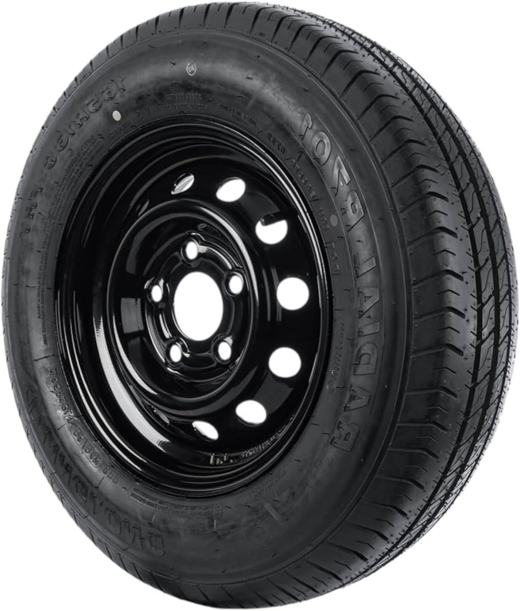 Versterkt Aanhanger Wiel - Reservewiel Trailer - Zwaar Transport - Versterkte Velg - 165 R13C - Zwart