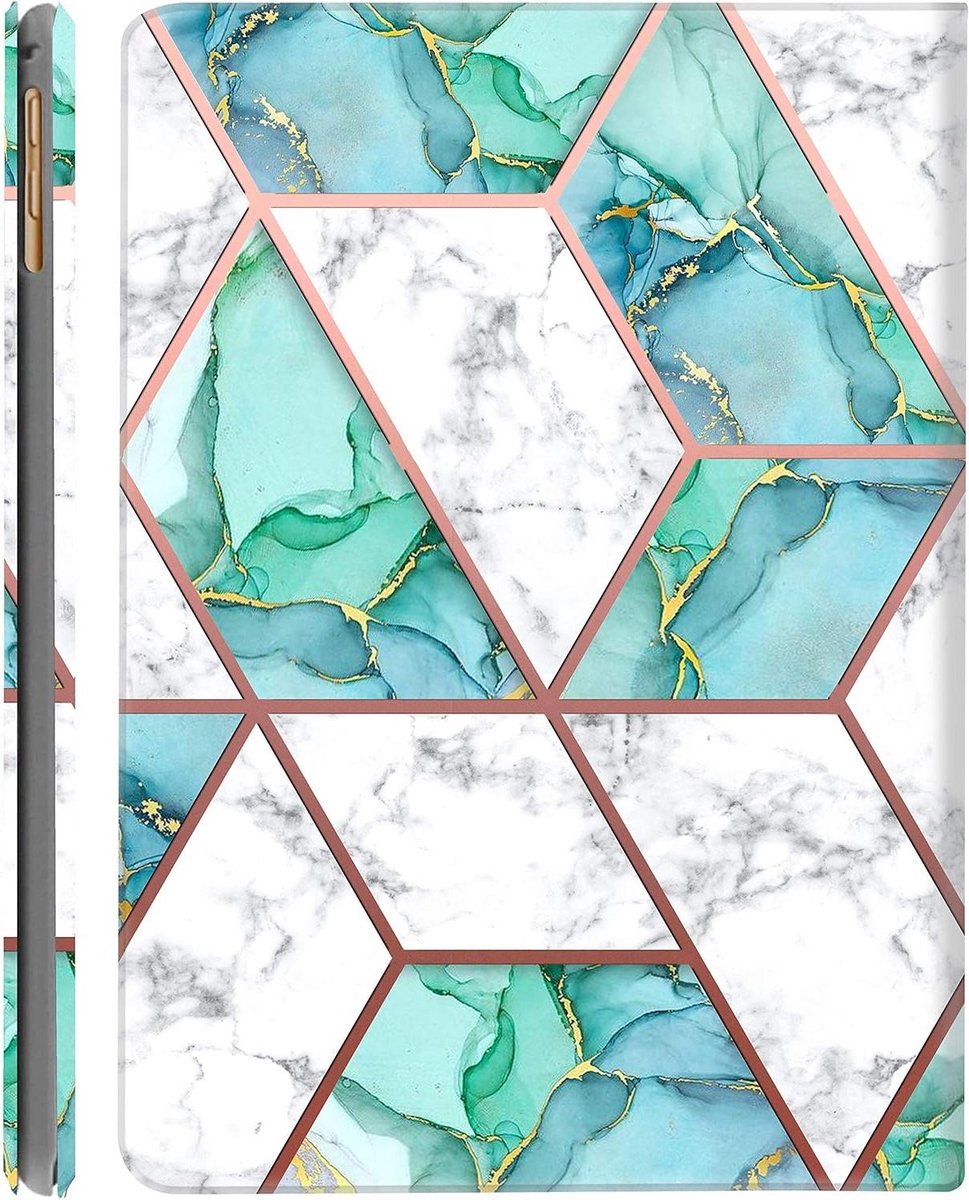 iPad Hoes - Tablet Cover - Bescherming Tablet - Ultra Slim - 102 inch - Marmergroen