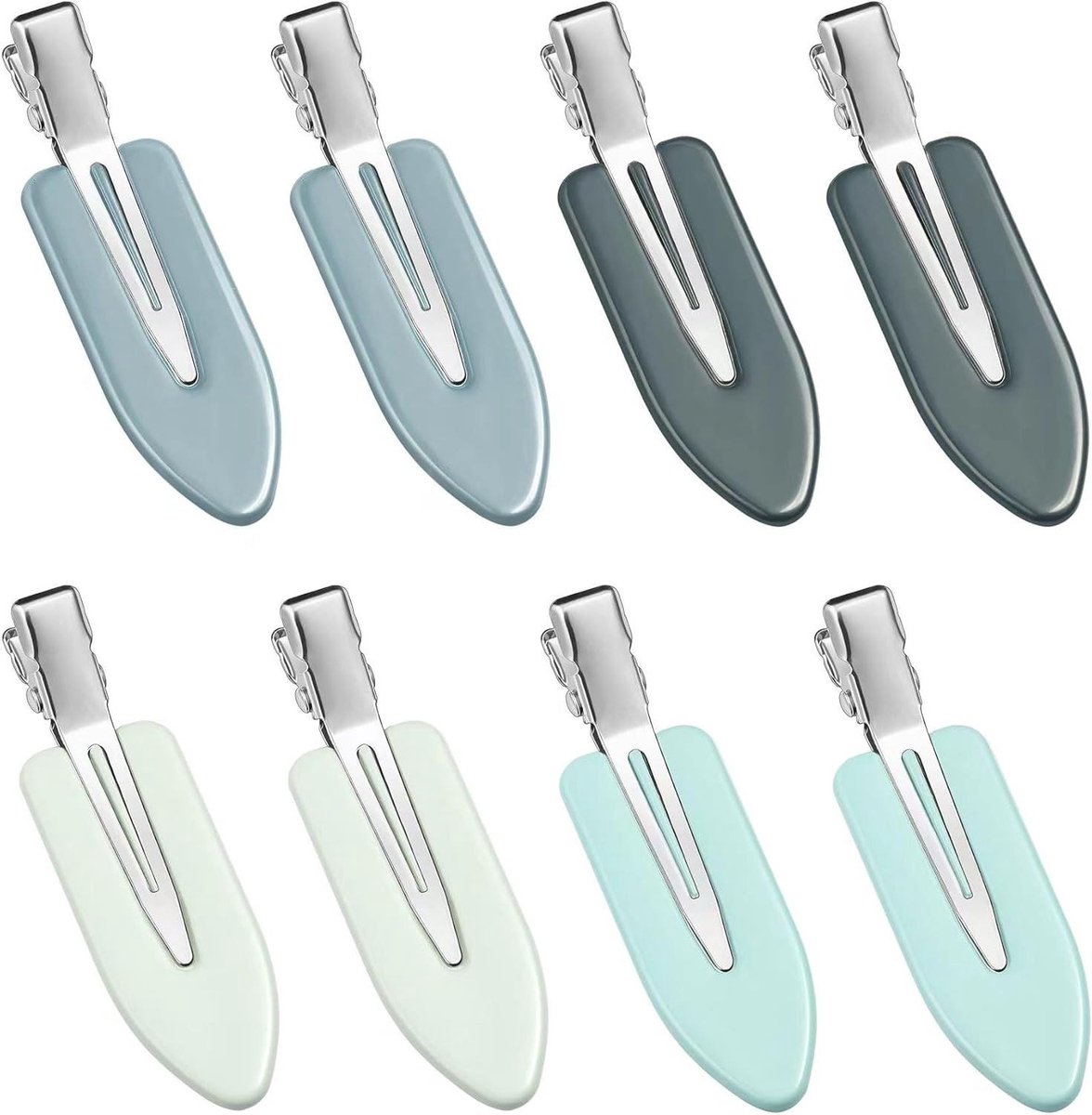 Haarclips - Krokodillenclips Eendenbekclips - Haarstyling - Geen kreukels - 8 stuks - Blauw