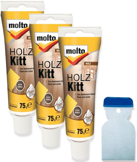Houtreparatiekit - Plamuur voor hout - Meubels repareren - Sneldrogend en overschilderbaar - 3x 75g - Wit — afbeelding 4