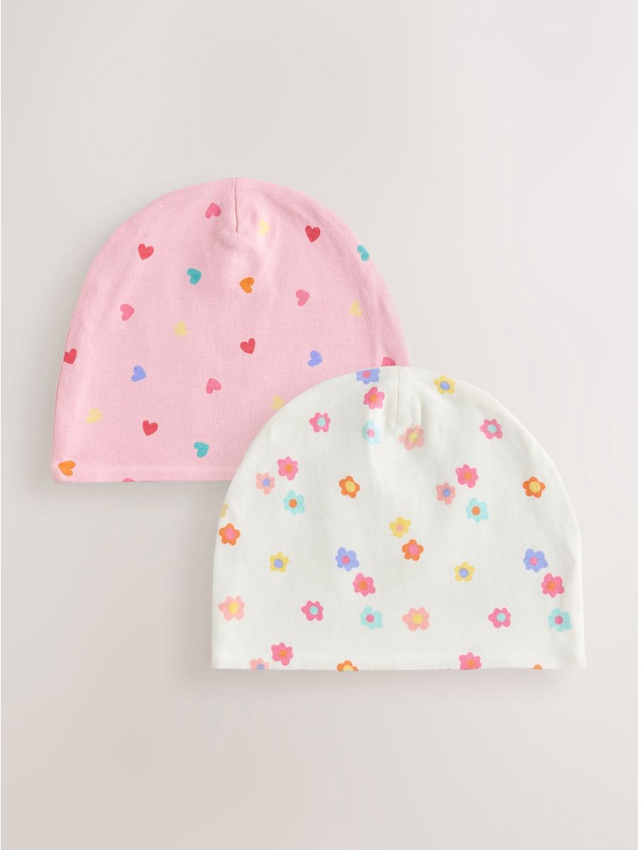Next - Meisjes - Set van 2 jersey beanies - Roze