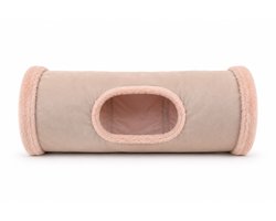 Teddy Exclusive Kattentunnel Oliver – Speeltunnel Kat – Tunnel Kat – Zacht & Opvouwbaar – 50 cm – Roze