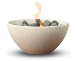 Ardente – Bio Ethanol Tafelhaard – Voor Binnen & Buiten – Rookvrij & Geurloos – Luxe Crèmekleurig Design