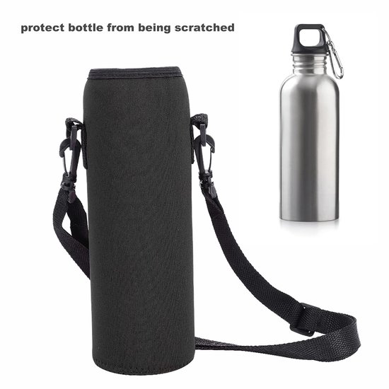 Dailygoods- Waterflesdrager Geïsoleerd - Verstelbare Schouderriem - Draagbare Bidonhouder - Bescherming tegen Schade - Geschikt voor Water-/Theeflessen - Licht Elastische Opening — afbeelding 2