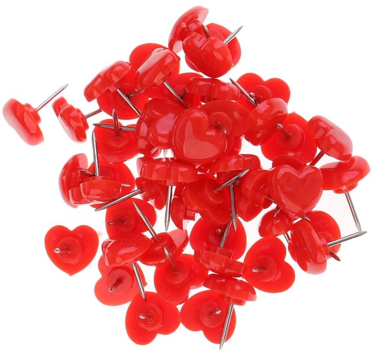 Allecto - Hartvormige Push Pins - Decoratieve Thumbtacks - Uniek Design - Rood - Muur Tacks - Praktische Accessoires - Geschikt voor Kantoor en Thuis
