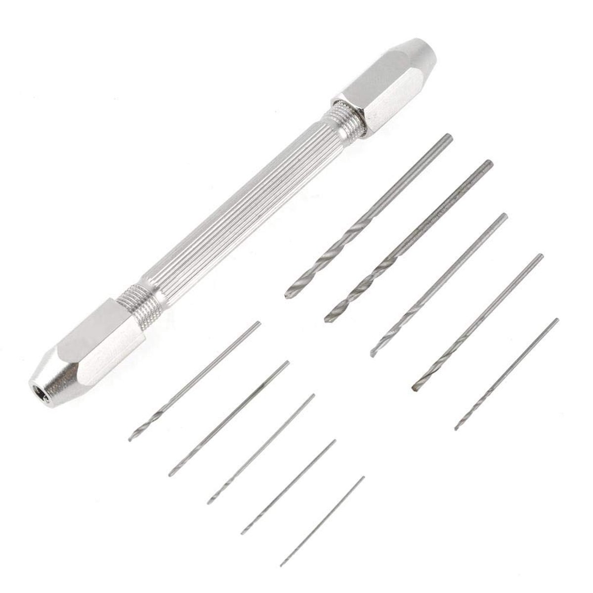 Dailygoody - Gekke Verkoop Double End Pin Vise Chuck - Micro-Bohrer-Set - Handwerk Gereedschap - 10 Stuks - Sieraden en Horlogemaker - Dubbelzijdig O