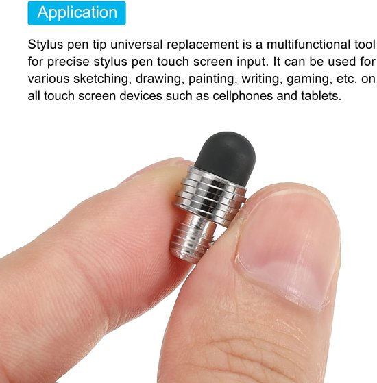 Dailygoody - Stylus Penpunten - Universele Vervanging - Zacht en Nauwkeurig - 5 mm en 7 mm - Geschikt voor Touchscreens - 20 Stuks — afbeelding 3
