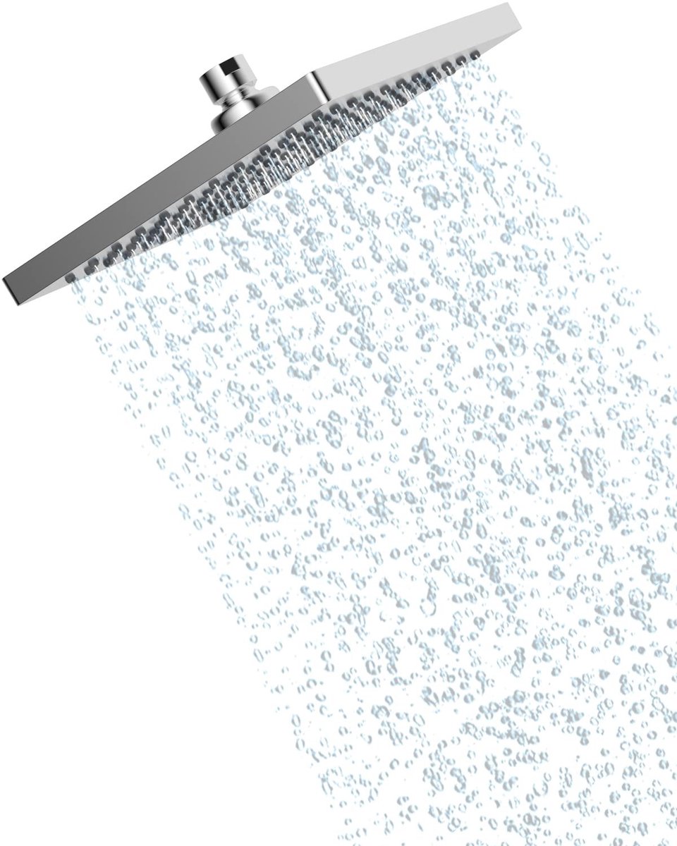 Dailygoody - Vierkante regensproeier - Luxe douche ervaring - Chroom - Antikalkdouche - Ideaal voor lagedrukgebieden - 10 inch vierkant