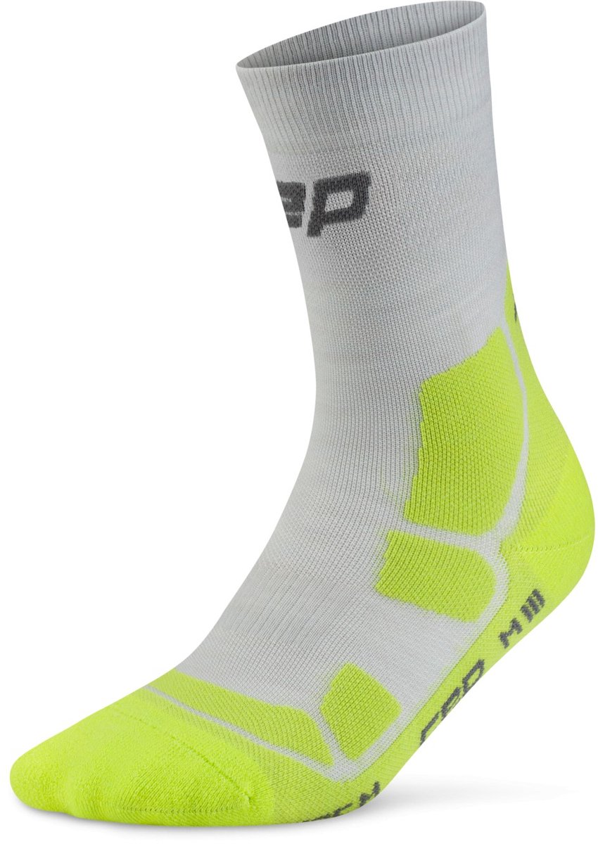 CEP Hiking Merino Mid-Cut Compressie Neongeel Heren 42-45 Neongelb