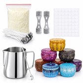 ZoeZo Design - Kaarsen maken set - Perfect voor beginners - Zelf kaarsen maken - Hobby en creatief - Incl. 500 gram soja was - Candle making kit - Starterspakket - Geurkaars - Smeltpan - Kaarsenlont - DIY - Cadeau - Soy wax