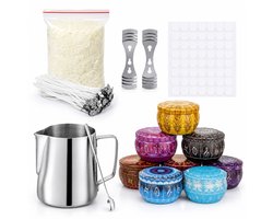 ZoeZo Kaarsen Maken Set - Inclusief 500 gram sojawas en smeltplan - Zelf kaarsen maken - Kaarsenlont - Soy wax - Hobbypakket