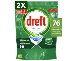 2 x Dreft Original - All In One - Vaatwascapsules - 76 Afwasbeurten