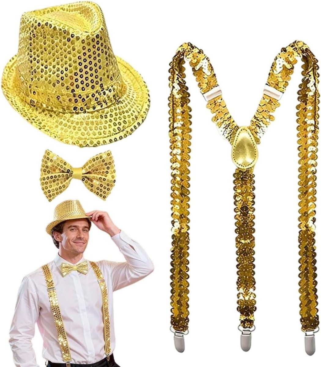 Set van 3 Jazz Dance Hoeden voor Detectives - Cosplay Accessoires met Band en Strik voor Carnaval en Feestjes