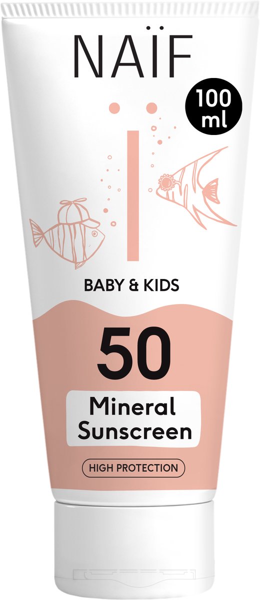Naïf - Zonnebrandcrème - Zonbescherming - SPF50 - Baby & Kinderen - Minerale Filter - Waterbestendig - 100ml