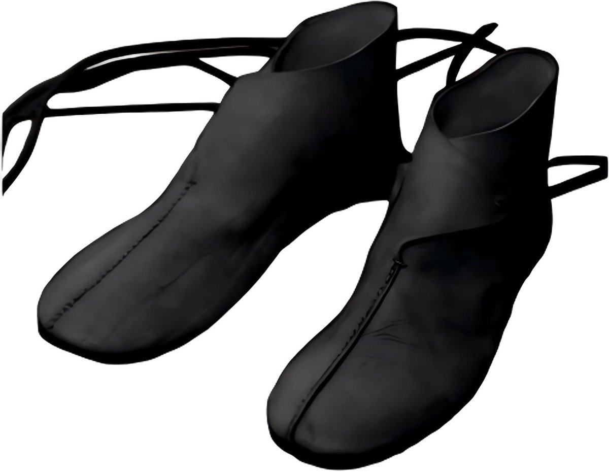 Middeleeuwse Herenschoenen voor Cosplay - Vintage Enkellaarzen van PU Leer voor Piratenkostuums, Zwart, Maat 44