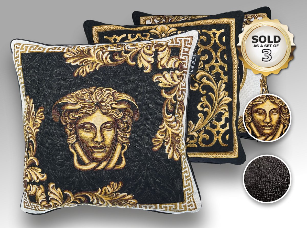 Baroque/Versace-stijl gobelin kussens – set van 3