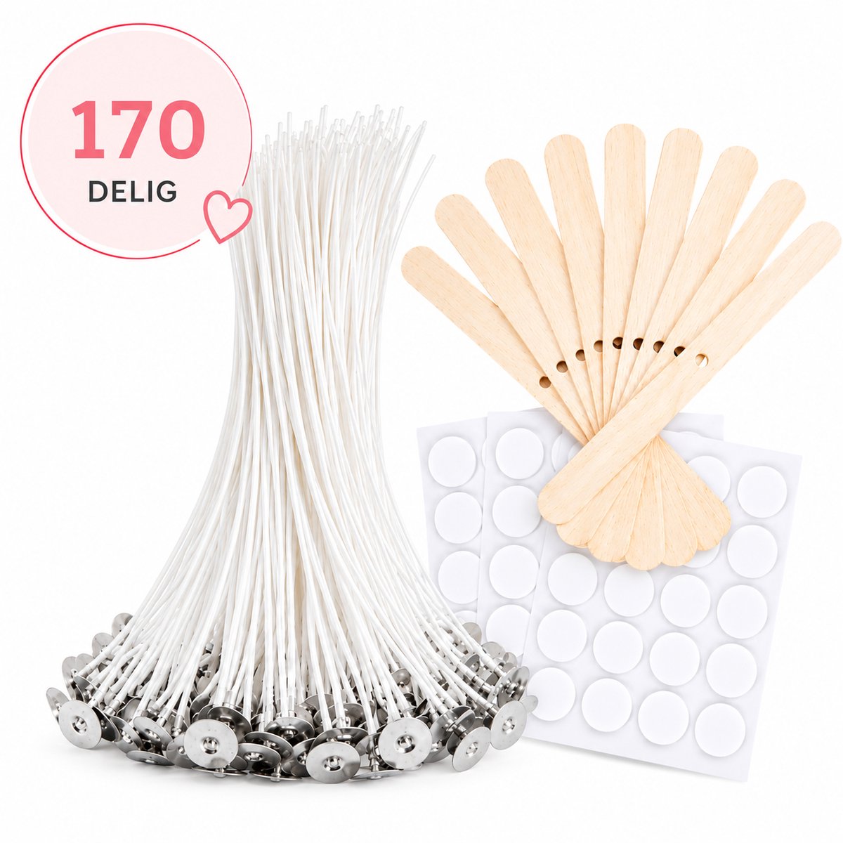 ZoeZo Design - Kaarslont Set - Kaarslonten - Wick - Perfect voor beginners - Zelf kaarsen maken - Hobby en creatief - Candle making kit - Starterspakket - Kaarsenlont - DIY - Cadeau