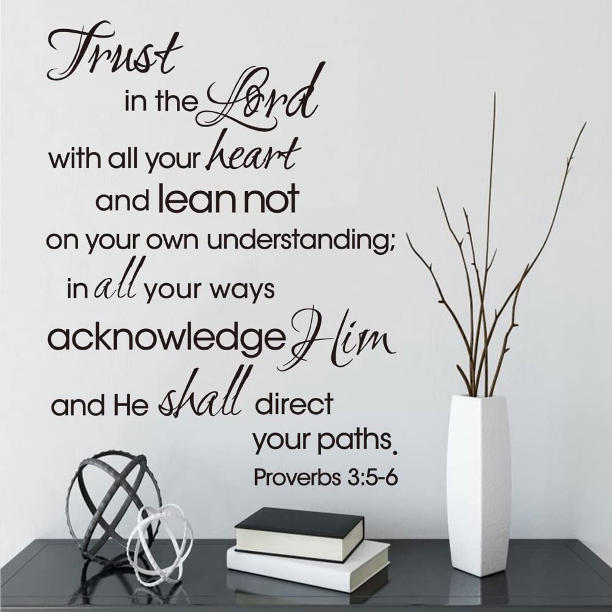 Dailygoody - Trust in the Lord muurstickers - Inspirerende citaten - Extra groot - Wanddecoratie - Bijbelvers muurstickers - Geschikt voor slaa...