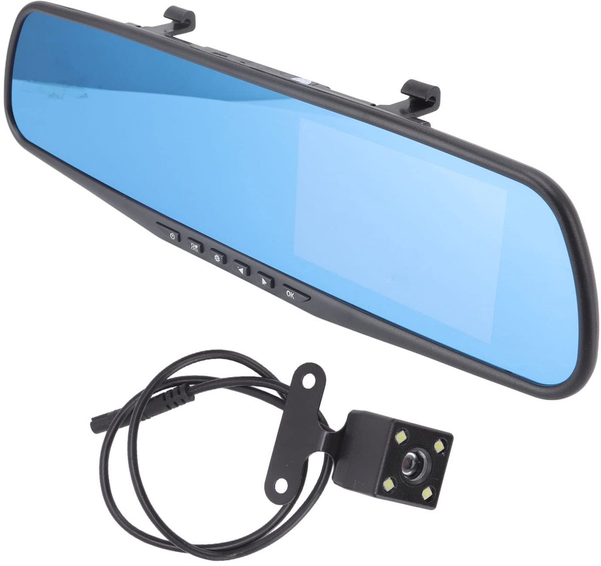 Dailygoody - Mirror Dash Cam - Achteruitkijkspiegelcamera - 1080P Resolutie - 4,3 Inch Volledig Scherm - G-sensor Parkeerbewaking - Ideaal voor Auto's