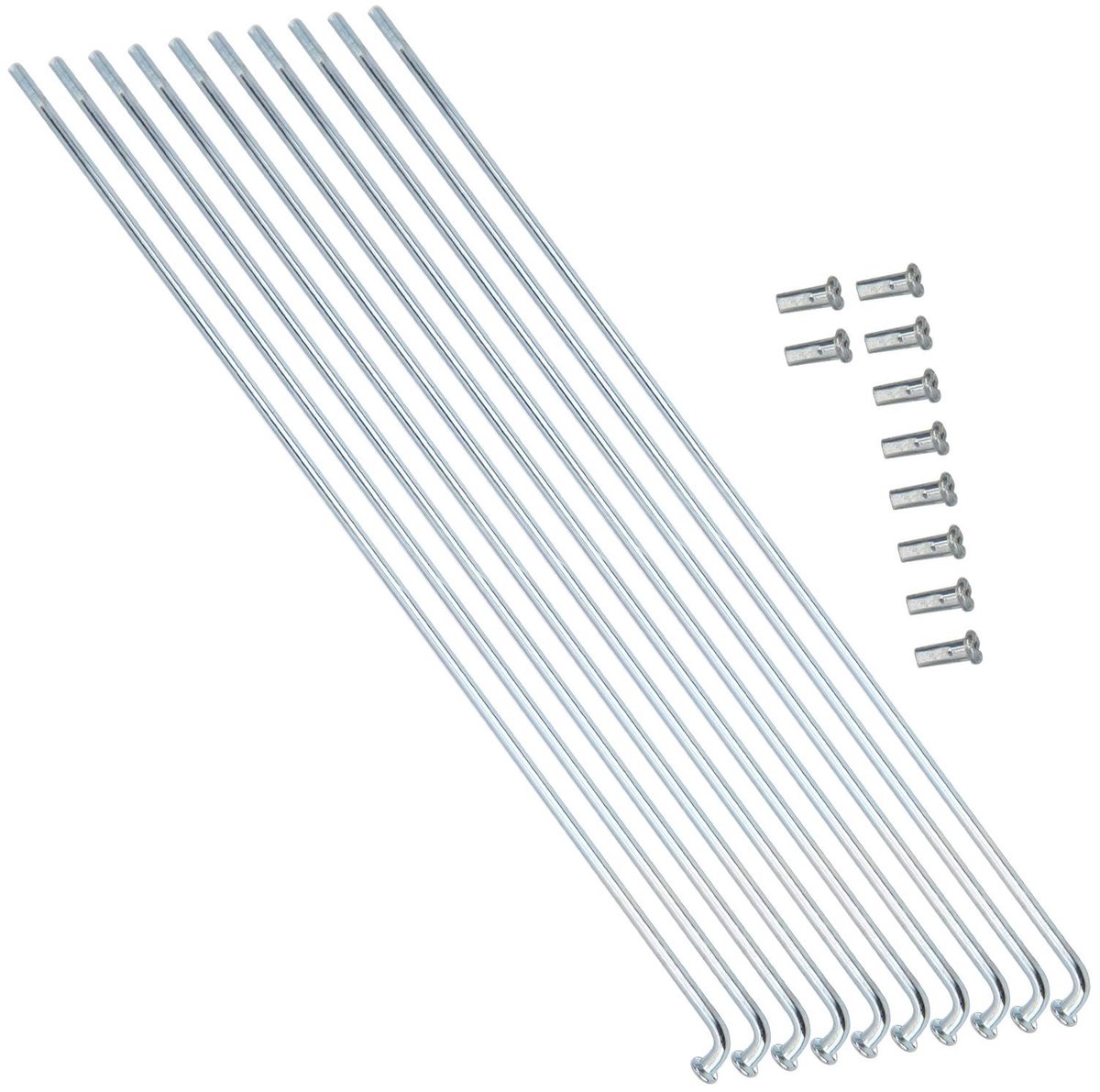 Dailygoody - Fietsspaken - Roestvrij staal - 10 stuks - 13G 2.2mm - Duurzaam en sterk - Zilver - Geschikt voor driewielers - 220mm