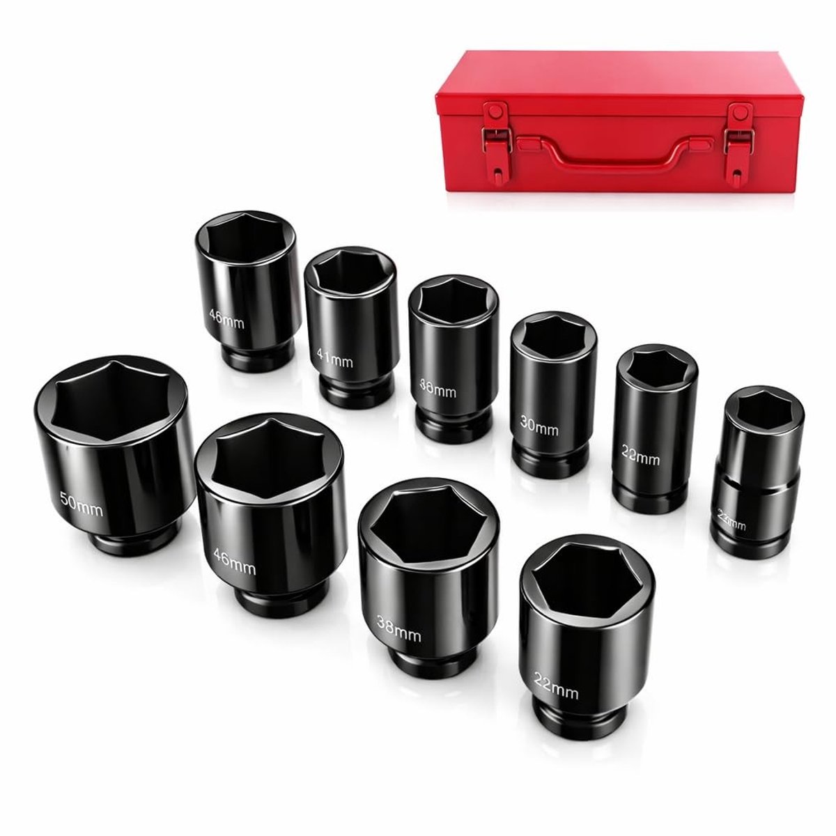 Dailygoody - 10-Delige Ratelsleutelset - Zeskant Dopsleutel Set - Duurzaam en Sterk - 3/4 Inch - Ideaal voor Klussen - Perfect voor Doe-Het-Zelvers