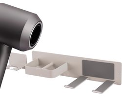 Handige Haardroger Houder voor aan de Wand – Organizer voor Badkamer en Kappersbenodigdheden, Geschikt voor Dyson Supersonic en andere Modellen (Grijs)