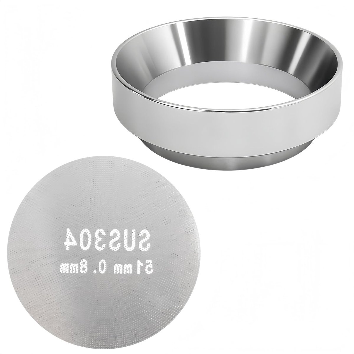 Koffie Doseerring - Doseertrechter Espresso - Espresso Bereiden - Magnetische Bevestiging - 51 mm - Zilver