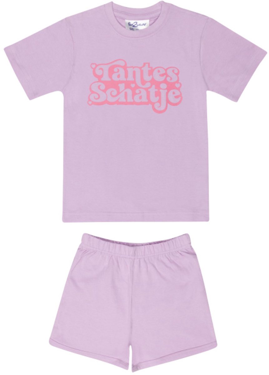 Fun2Wear meisjes shortama tantes schatje lila – katoen – maat 92