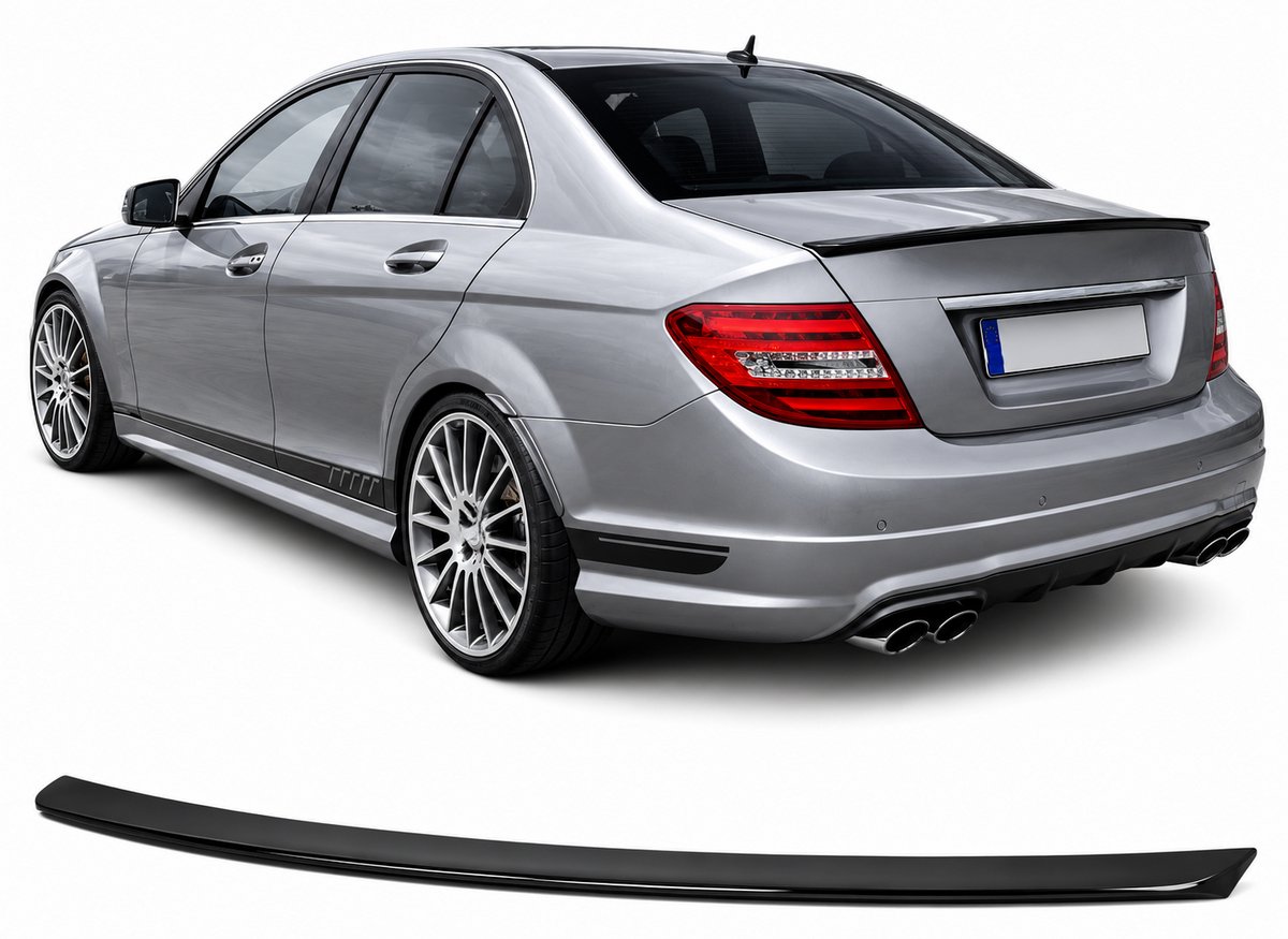 Kofferspoiler geschikt voor Mercedes-Benz C-Klasse W204 Sedan (2007-2014) – Glans Zwart