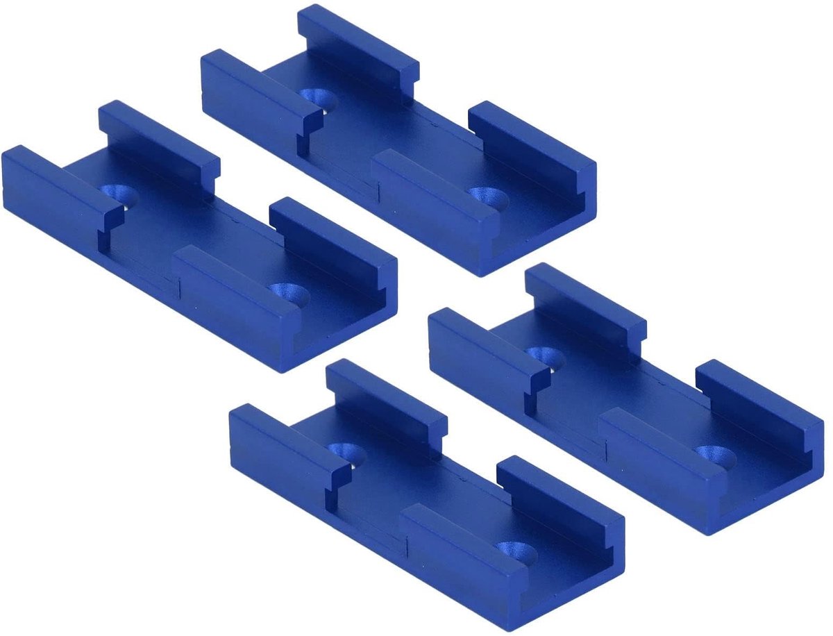 Dailygoody - T Track Cross Chute - 4 Aluminium T-rail Verbindingen voor DIY Projecten (Blauw)