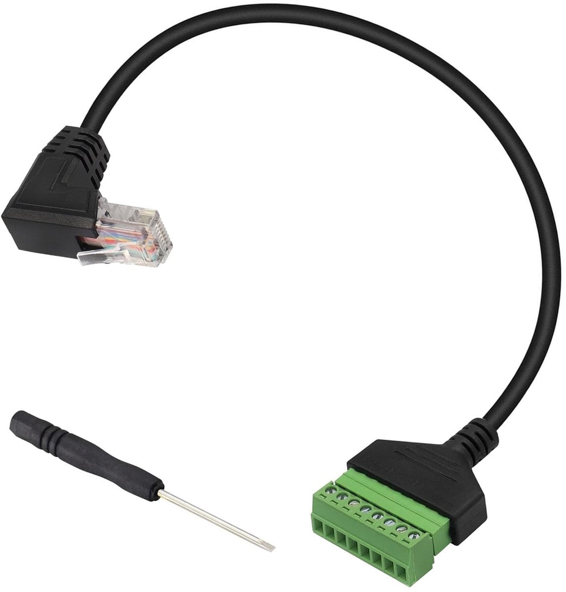 Dailygoody - RJ45 8P8C Plug naar 8-Pins Schroefaansluiting - 30cm Ethernet Adapter