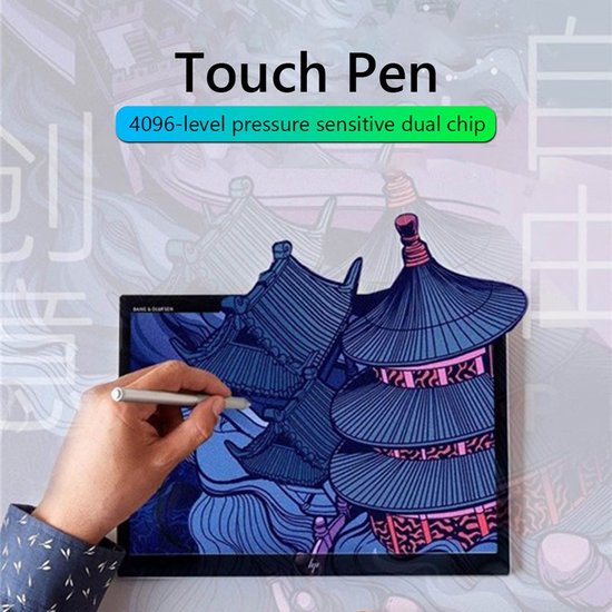 Dailygoody - Stylus Pen - 4096 Drukgevoeligheid - Aluminium Actieve Pen - Zilver - Touch Screen Pen - Geschikt voor HP EliteBook - Type C Interface — afbeelding 4