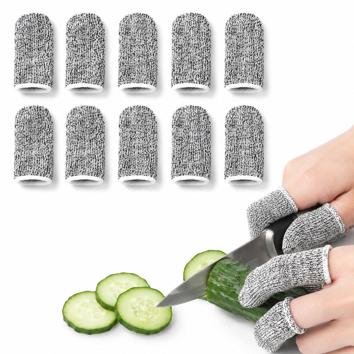 Consumerce® Vingerbeschermer Snijbestendig - 10 Stuks - Vingerbob - Vingercondoom - Vingerhoes Beschermer - Vinger Pleister - Snijden Haken Verven