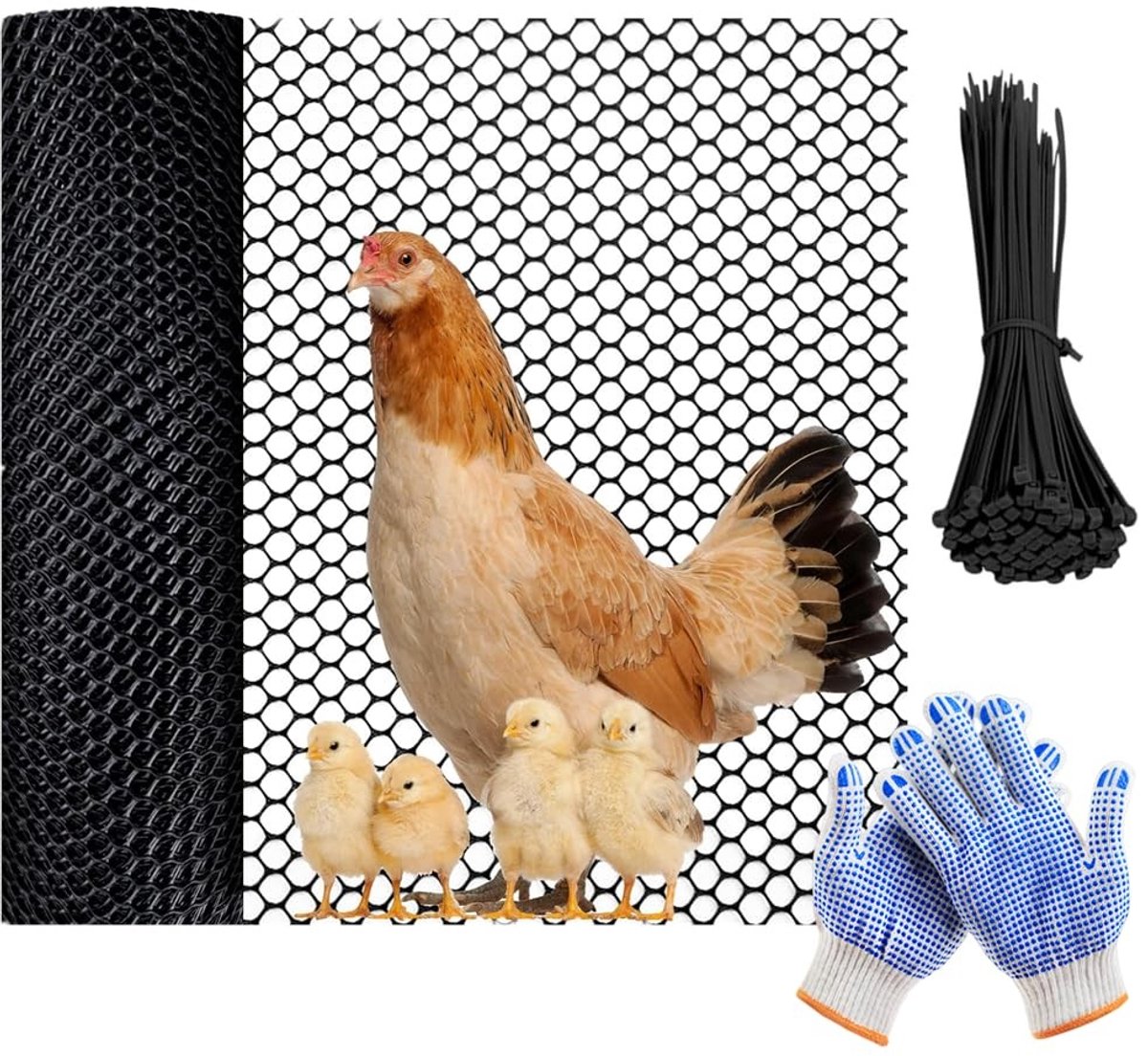 Dailygoody - Hekwerk - Kippenhekje - 40cm hoog - Plastic rooster