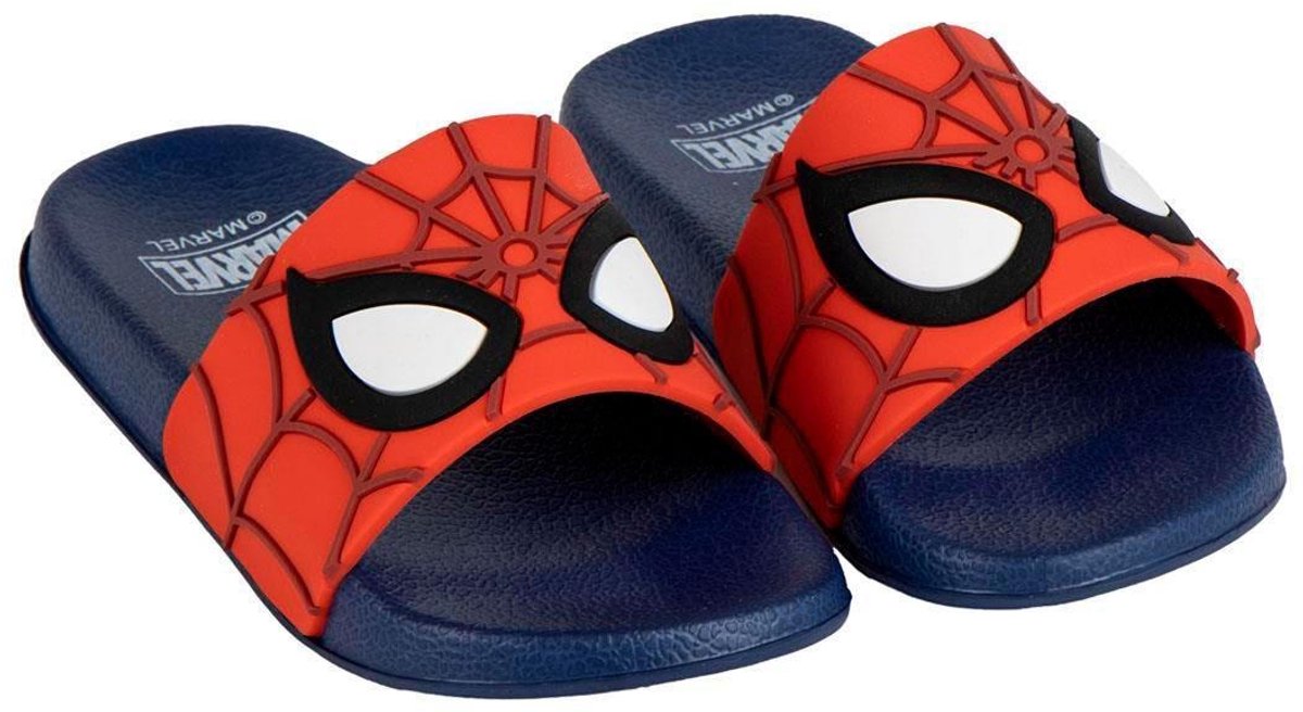 Spiderman Slippers Jongens - Marvel Badslippers - Antislip Zwembad Slippers - Blauw Rood - Officieel Gelicenseerd
