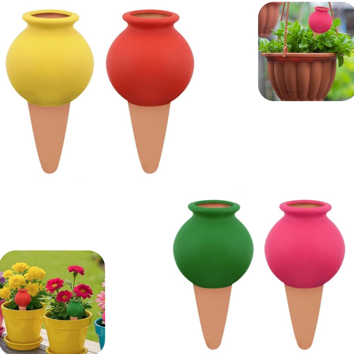 4 stuks druppelirrigator - plant druppelirrigator - bloemen waterverdelingsapparaat - groente waterverdelingsapparaat - herbruikbaar - tuinaccessoires - geschikt voor plantentuin, tuin, gazon (meerkleurig, 11,5*6,5 cm)