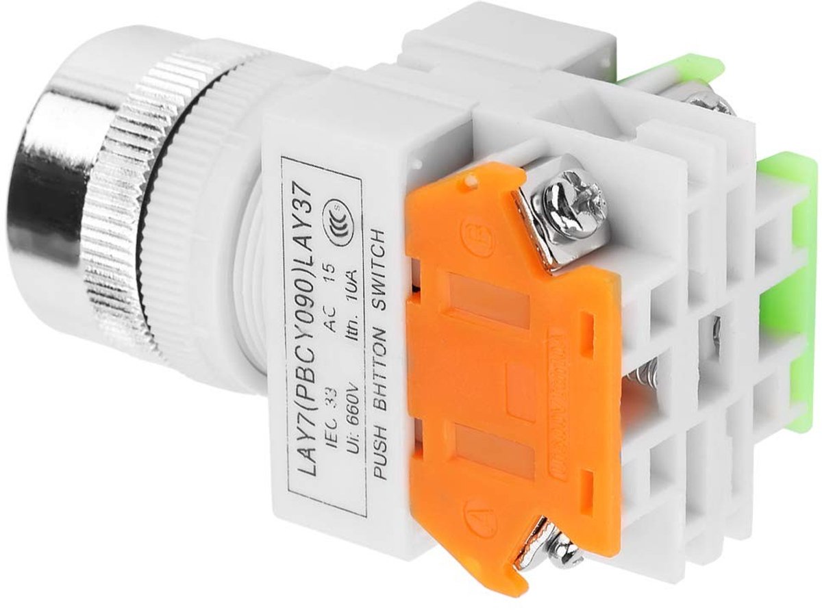 Dailygoody - Drukknopschakelaar - Auto Reset - Duurzaam - 22mm - 220V - Betrouwbaar - Geschikt voor elektromagnetische starters