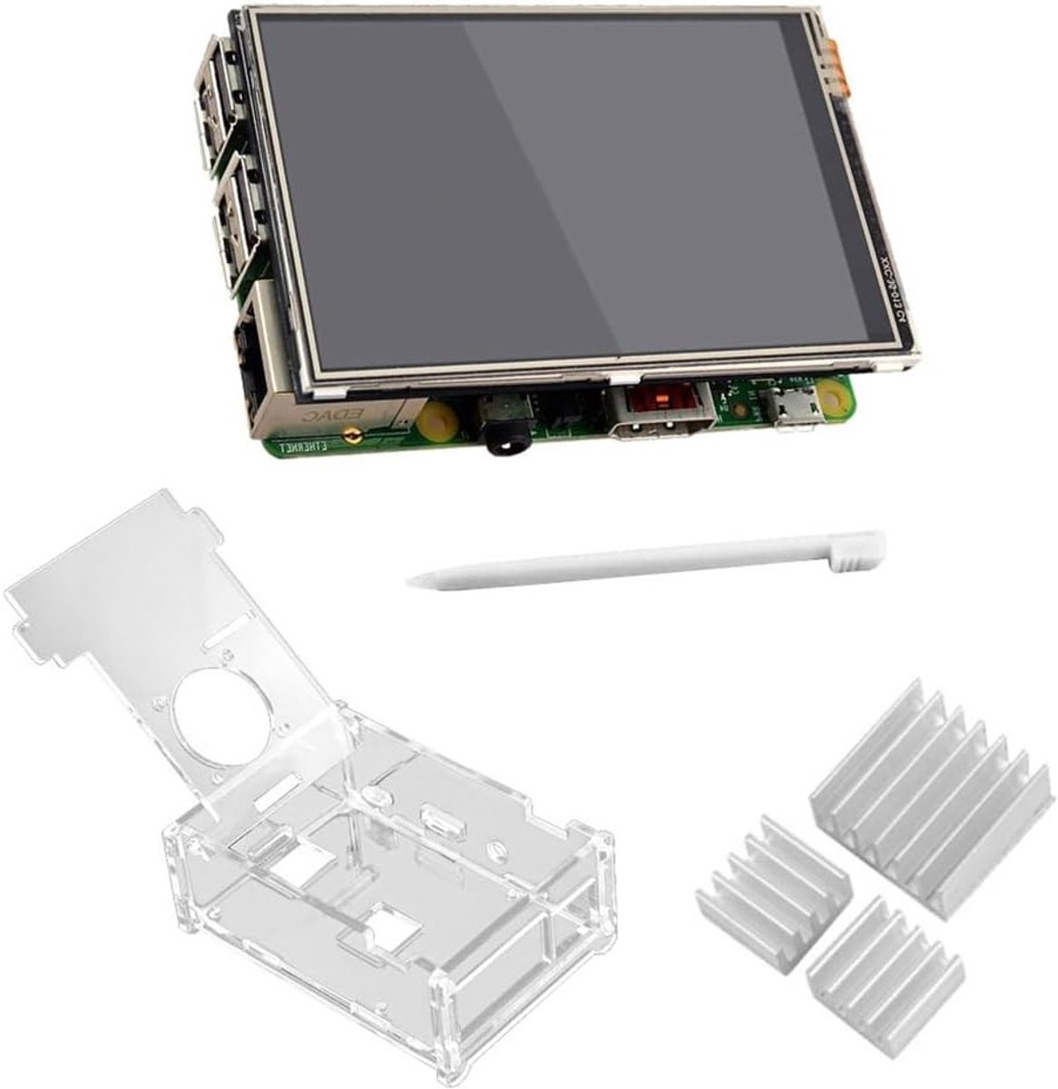 HD Touchscreen Display van 3,5 Inch met 320x480 Pixels voor Raspberry Pi 2 en 3 - Inclusief Pen en Koellichaam Accessoires