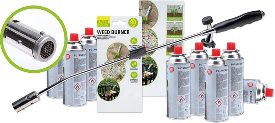 Kinzo Onkruidbrander met Regelbare Gastoevoer Inclusief 8 Gasflessen – Voordeelset