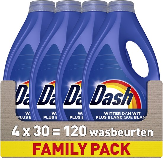 Dash Washing Liquid - Plus blanc que blanc - 4 x 30 Lavages