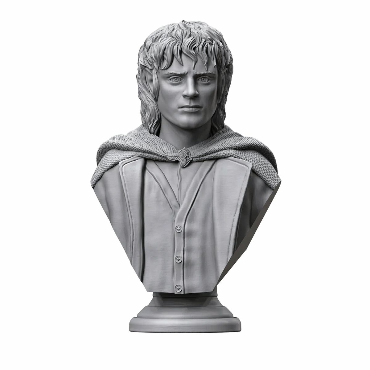 Frodo Baggins Beeld - Lord Of The Rings Collectible Bust - Fantasy Decoratie - LOTR Verzamelobject - Film Merchandise - Cadeau Voor Fans - 15 Cm Hoog - Gedetailleerd Sculptuur - Grijs