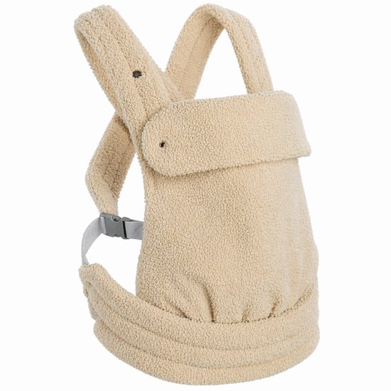 Laavir® Baby Draagzak van Zachte Teddy Fluffy Stof - Ergonomisch en Warm - Geschikt voor Pasgeborenen tot Peuters - Kleur Beige